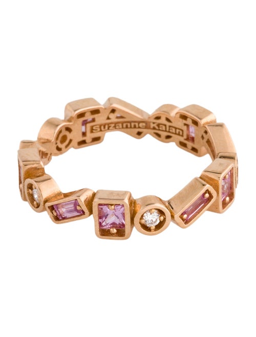 Suzanne Kalan 18K 1.02ctw Sapphire & Diamond Inlay Zigzag Eternity Band