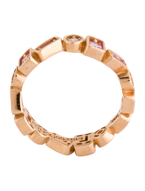 Suzanne Kalan 18K 1.02ctw Sapphire & Diamond Inlay Zigzag Eternity Band