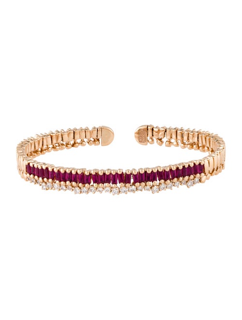 Suzanne Kalan 18K Ruby & Diamond Short Stack One Of A Kind Cuff