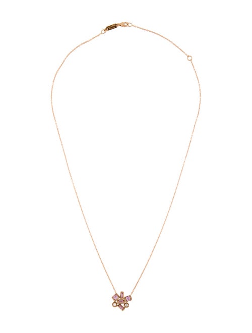 Suzanne Kalan 18K Sapphire & Diamond Inlay Midi Cluster Pendant Necklace