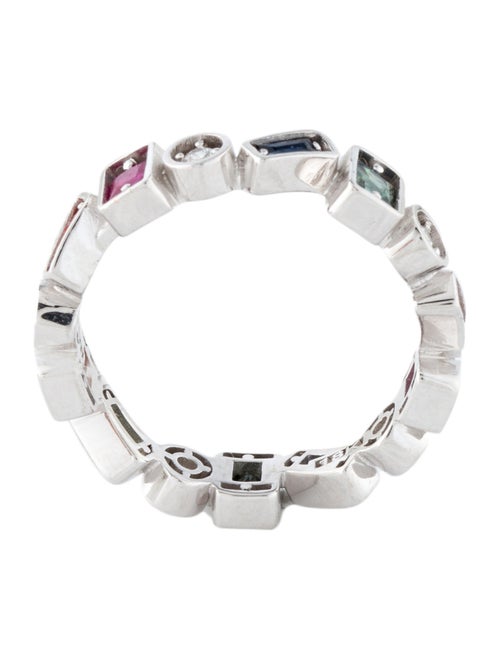 Suzanne Kalan 18K Sapphire, Ruby, & Diamond Zig Zag Inlay Band