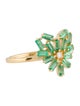 Suzanne Kalan 18K Emerald & Diamond Small Curved Heart Ring