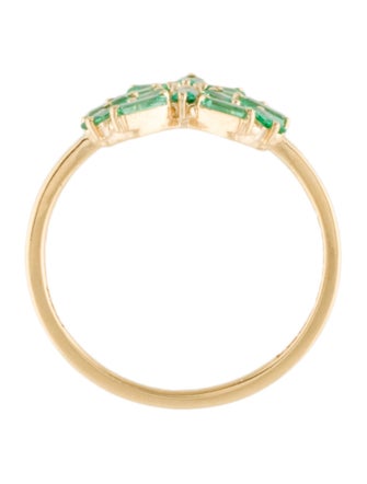 Suzanne Kalan 18K Emerald & Diamond Small Curved Heart Ring