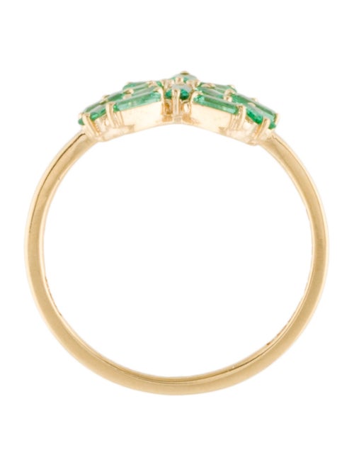 Suzanne Kalan 18K Emerald & Diamond Small Curved Heart Ring