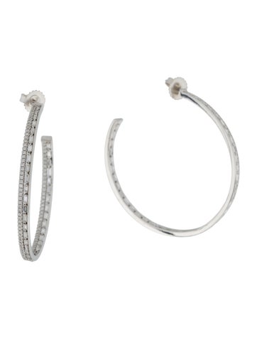 Suzanne Kalan Hoop 18K 1.71ctw Diamond Inside Out Earrings