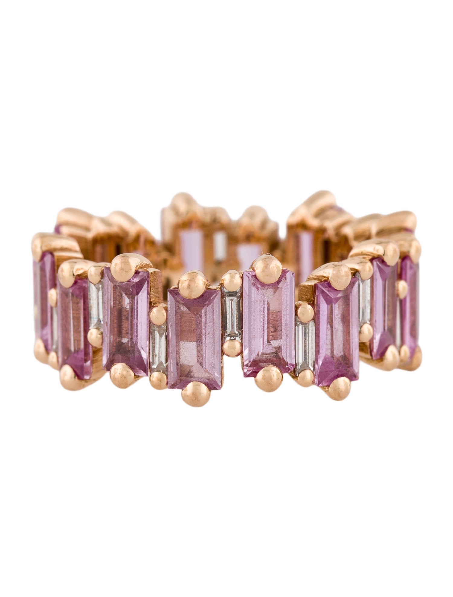 Suzanne Kalan 18K Pink Sapphire & Diamond Majesty Band