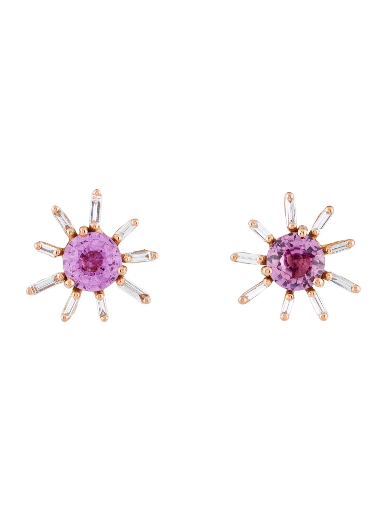 Suzanne Kalan 18K 1.90ctw Sapphire & Diamond Fireworks Stud Earrings