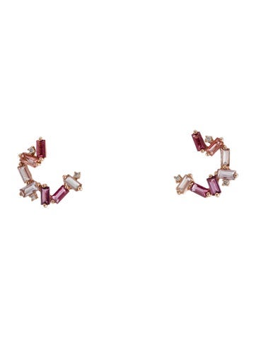 Suzanne Kalan Stud 14K Multi-Gemstone & Diamond Earrings