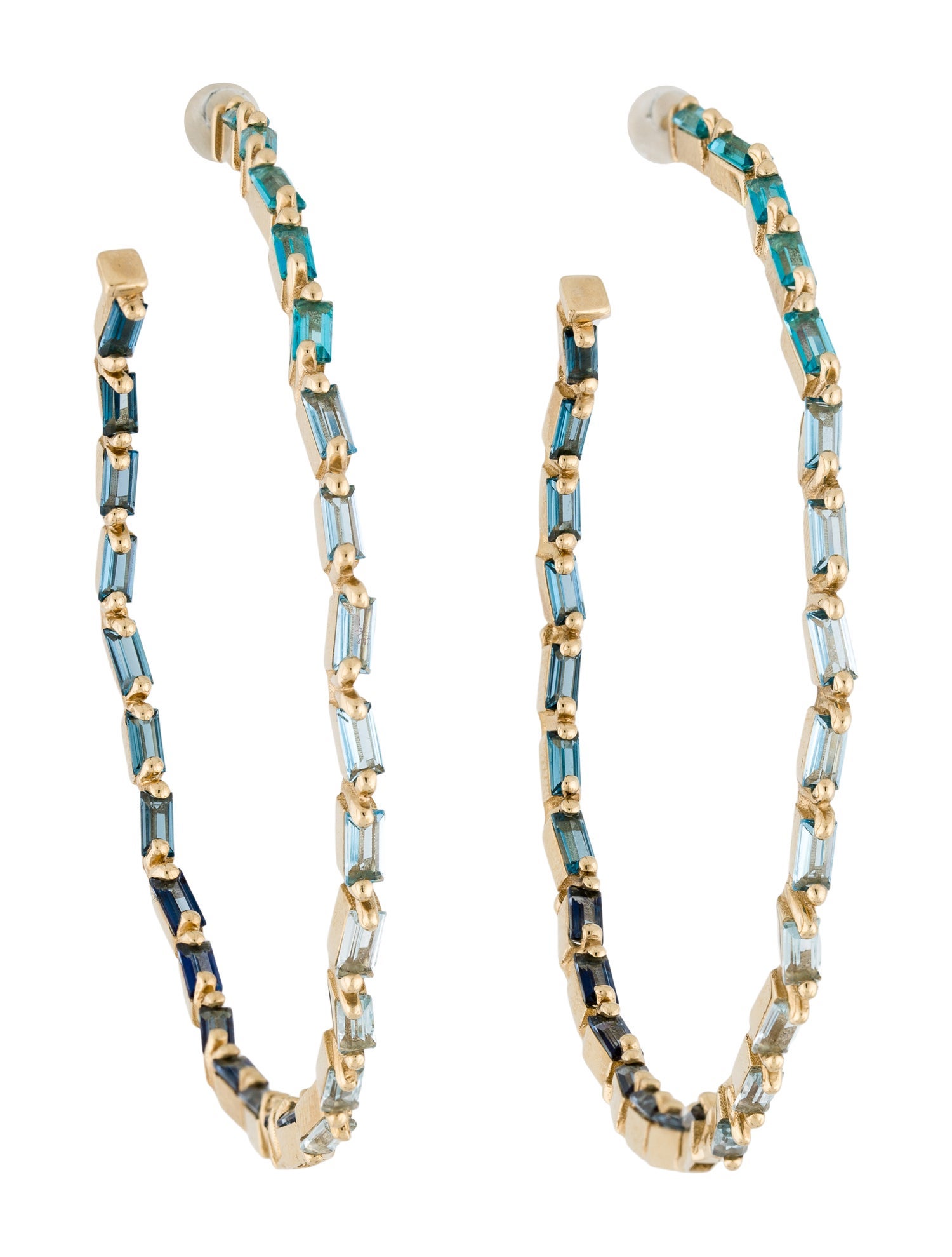 Suzanne Kalan 14K 5.04ct Coated Topaz Hoop Earrings