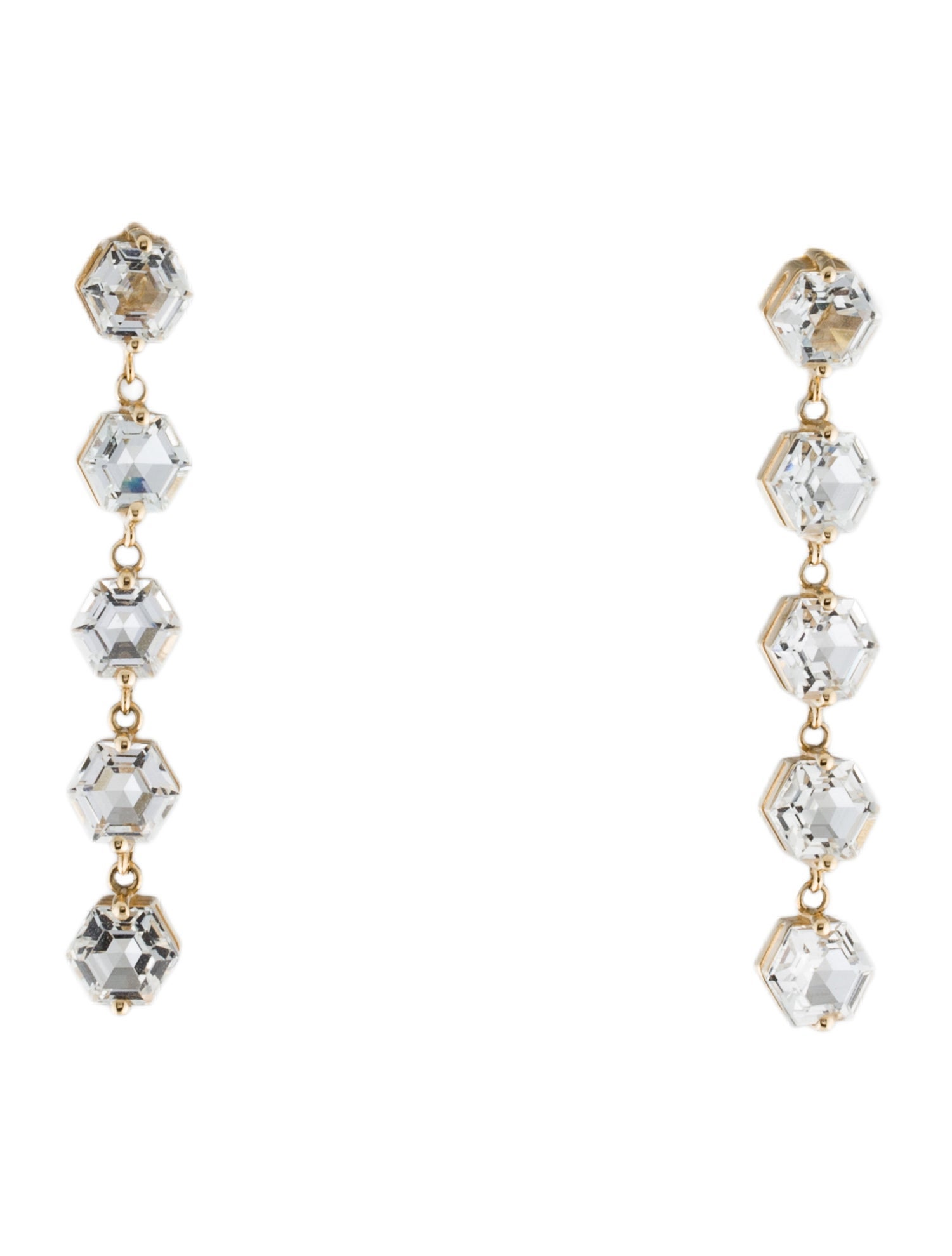 Suzanne Kalan 14K 5.50ctw Topaz Amalfi Hexagon Drop Earrings