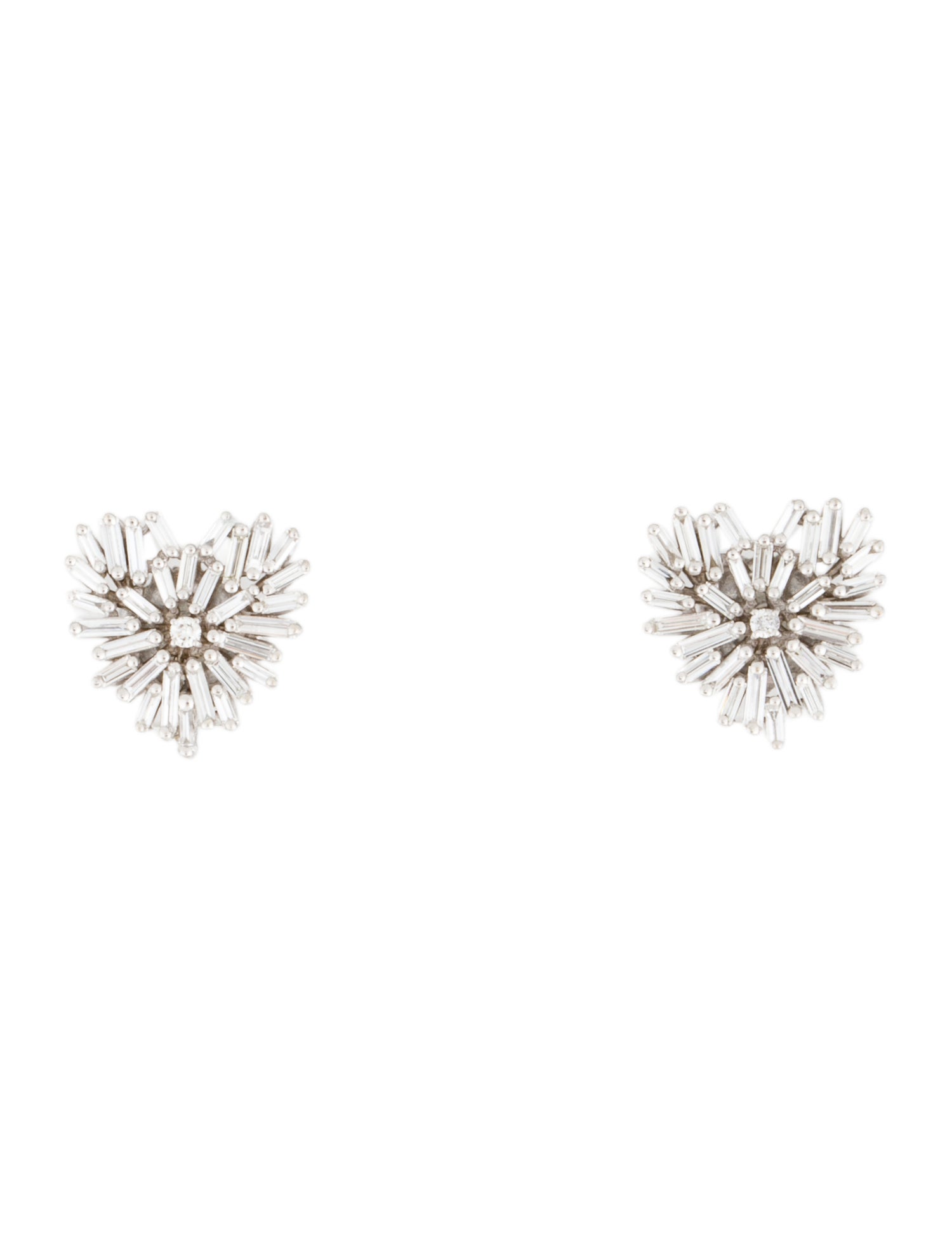 Suzanne Kalan 18K DIamond Classic Small Heart Stud Earrings