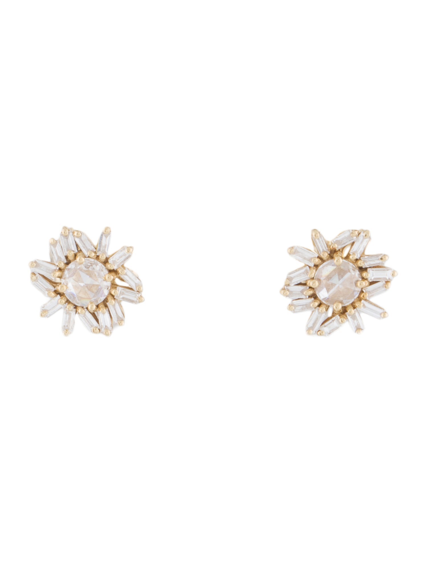 Suzanne Kalan 18K Diamond Cluster Stud Earrings