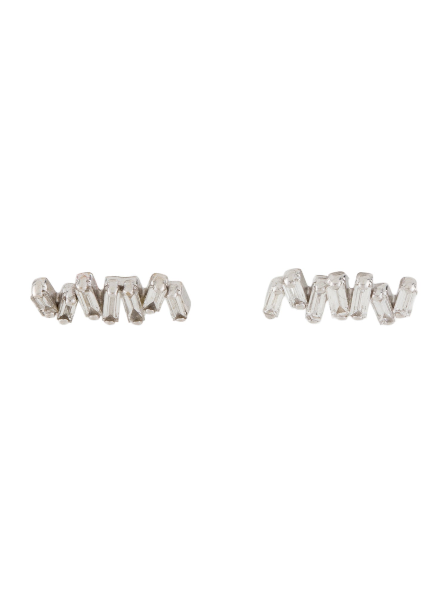 Suzanne Kalan 18K Classic Diamond Bar Stud Earrings