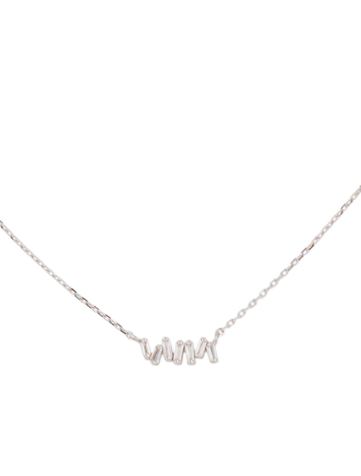 Suzanne Kalan 18K Diamond Classic Micro Bar Pendant Necklace