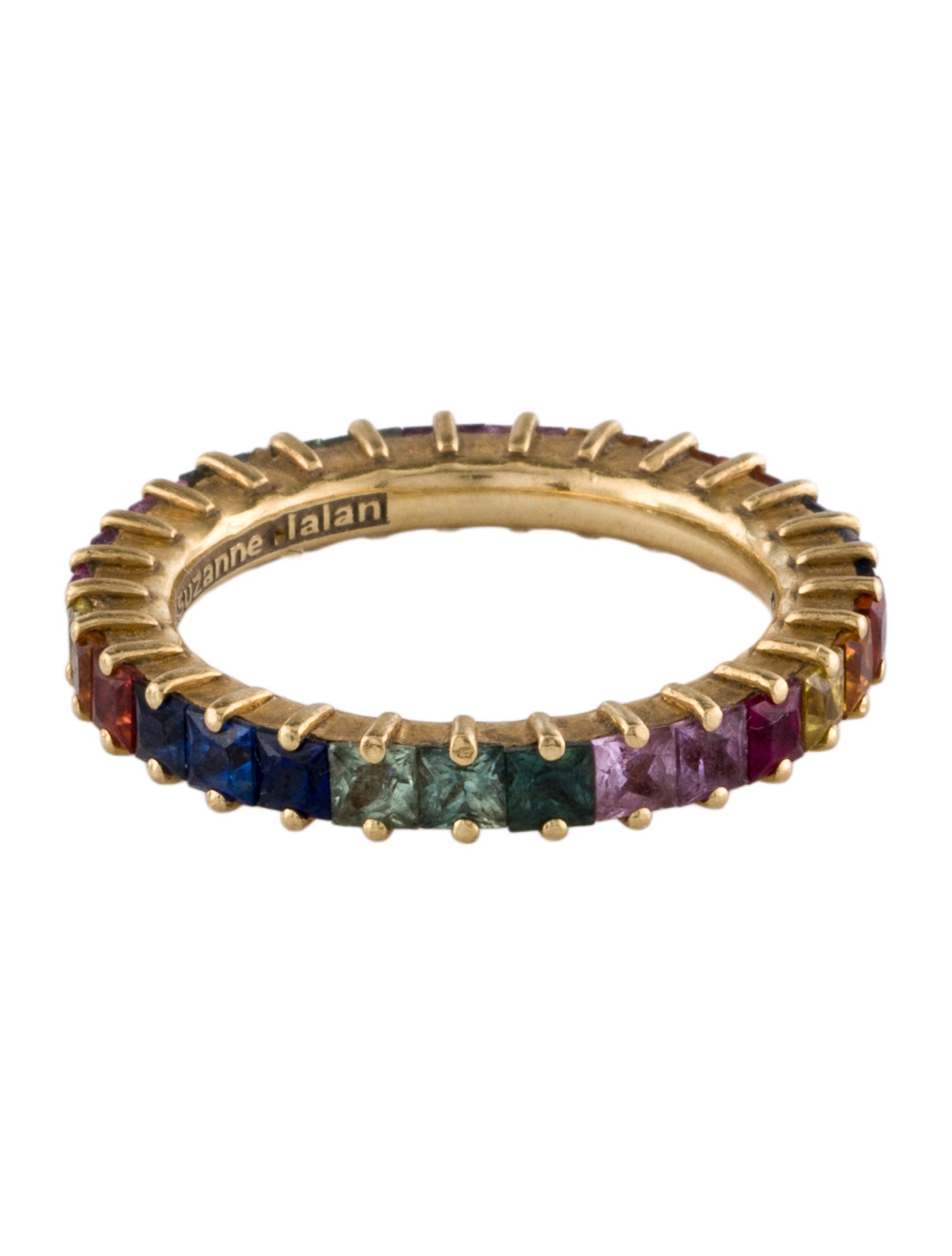 Suzanne Kalan 18K 3.19ctw Sapphire Rainbow Eternity Band