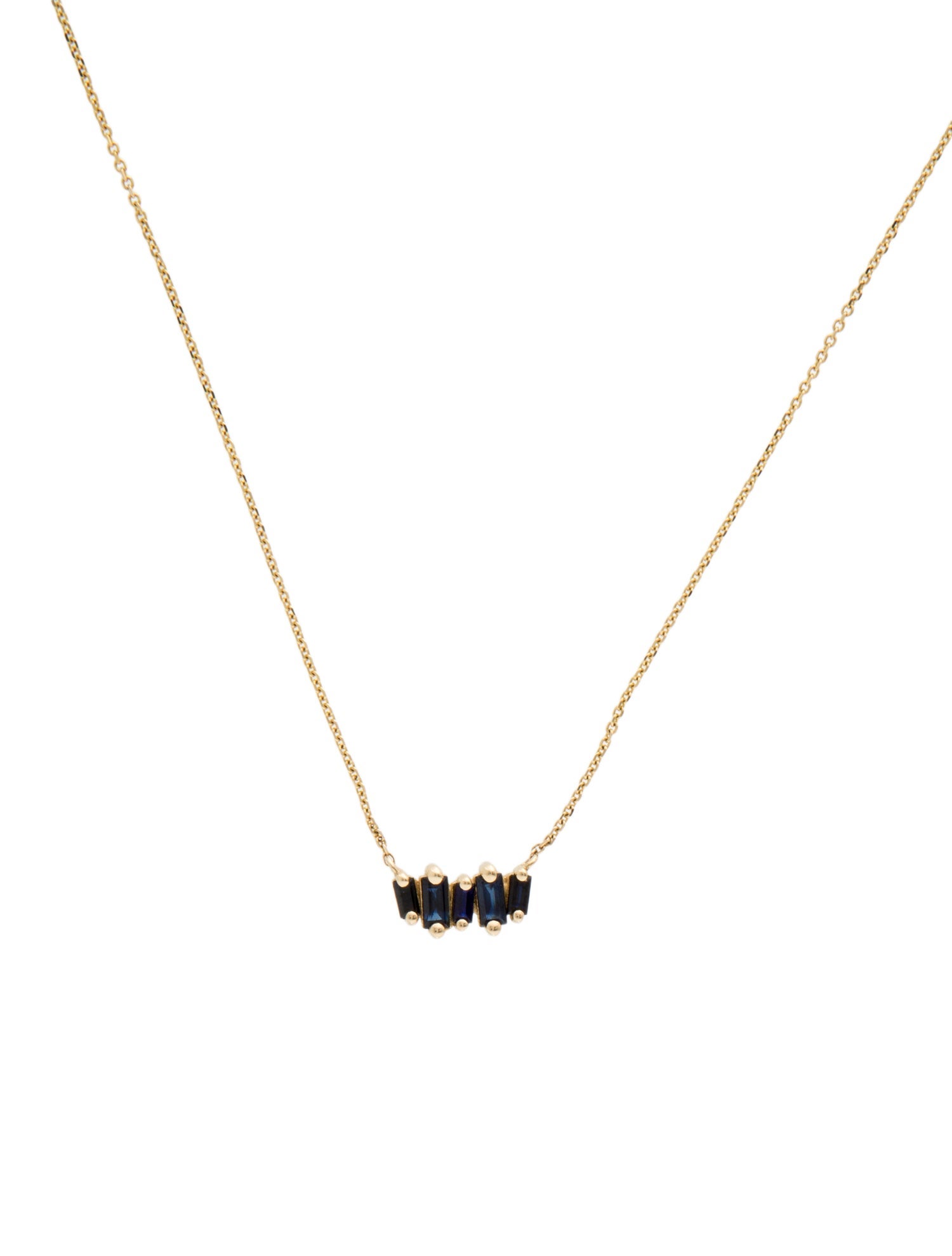 Suzanne Kalan 14K Sapphire Amalfi Bar Pendant Necklace