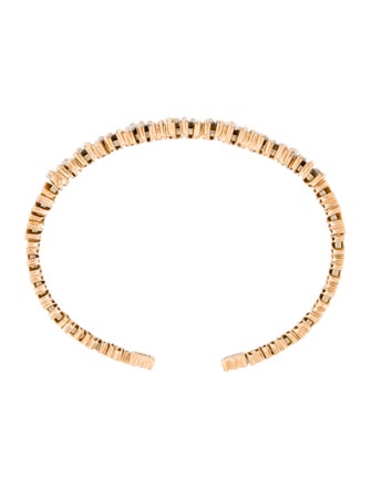 Suzanne Kalan 18K 1.20ctw Diamond Classic Fireworks Cuff Bracelet