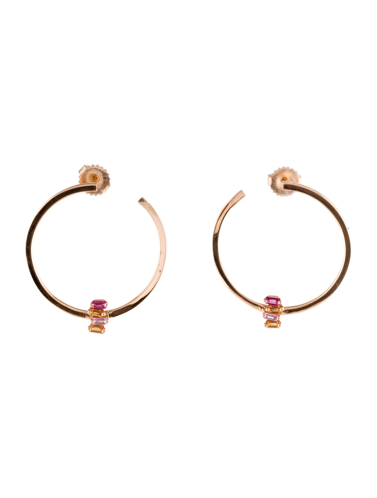 Suzanne Kalan 18K Sapphire Fireworks Hoop Earrings