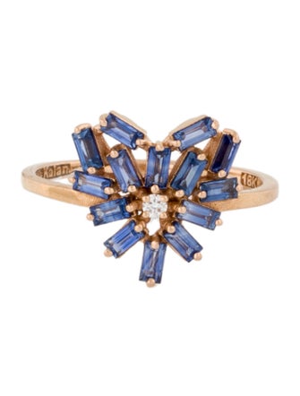Suzanne Kalan 18K Sapphire & Diamond Small Curved Cocktail Ring