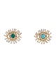 Suzanne Kalan Turquoise & Diamond Evil Eye Stud Earrings
