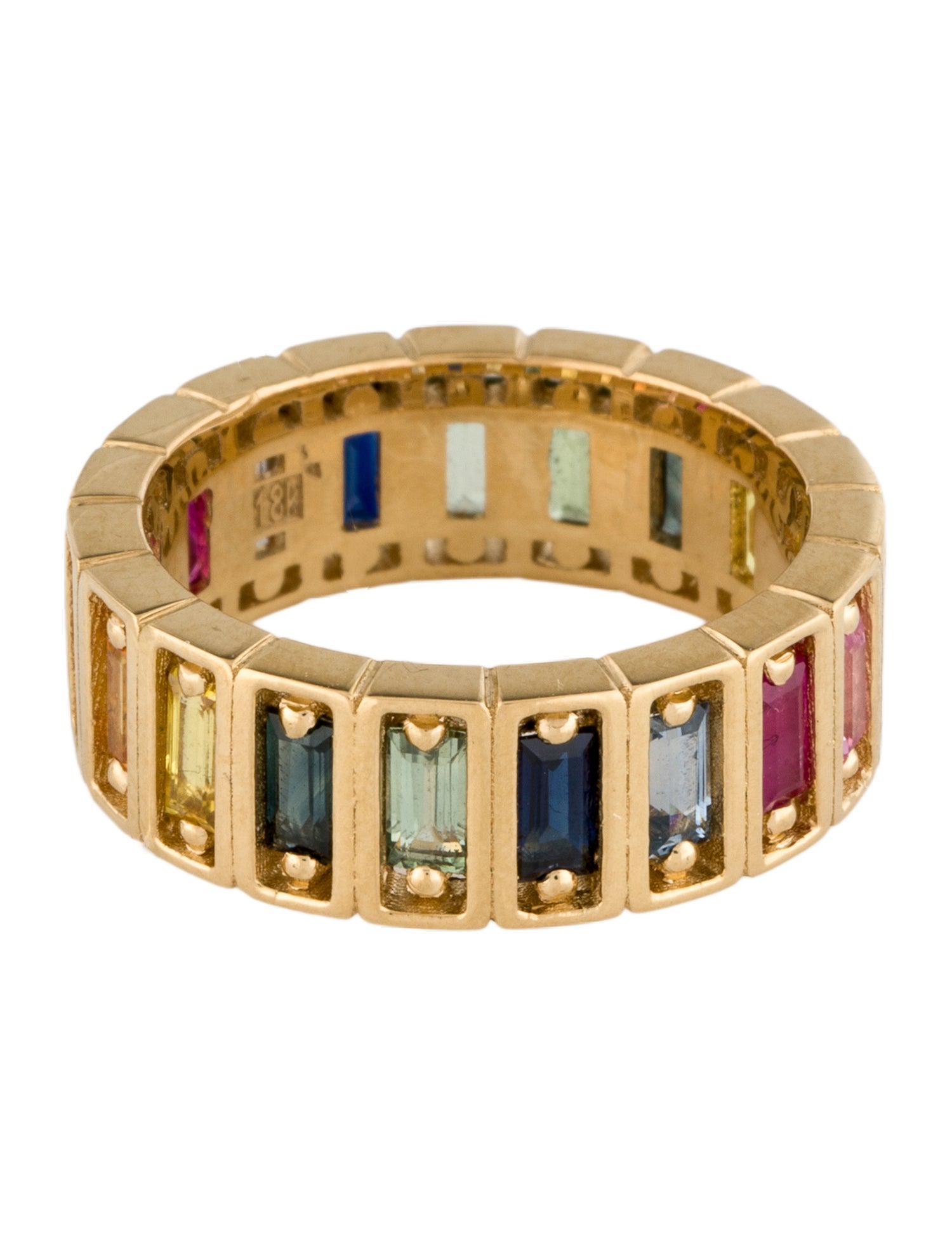Suzanne Kalan 18K Sapphire & Ruby Inlay Eternity Band