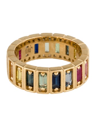 Suzanne Kalan 18K Sapphire & Ruby Inlay Eternity Band