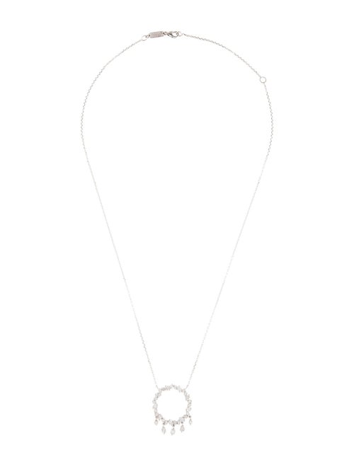 Suzanne Kalan 18K 1.16ctw Princess cut Diamond Circle Pendant Necklace