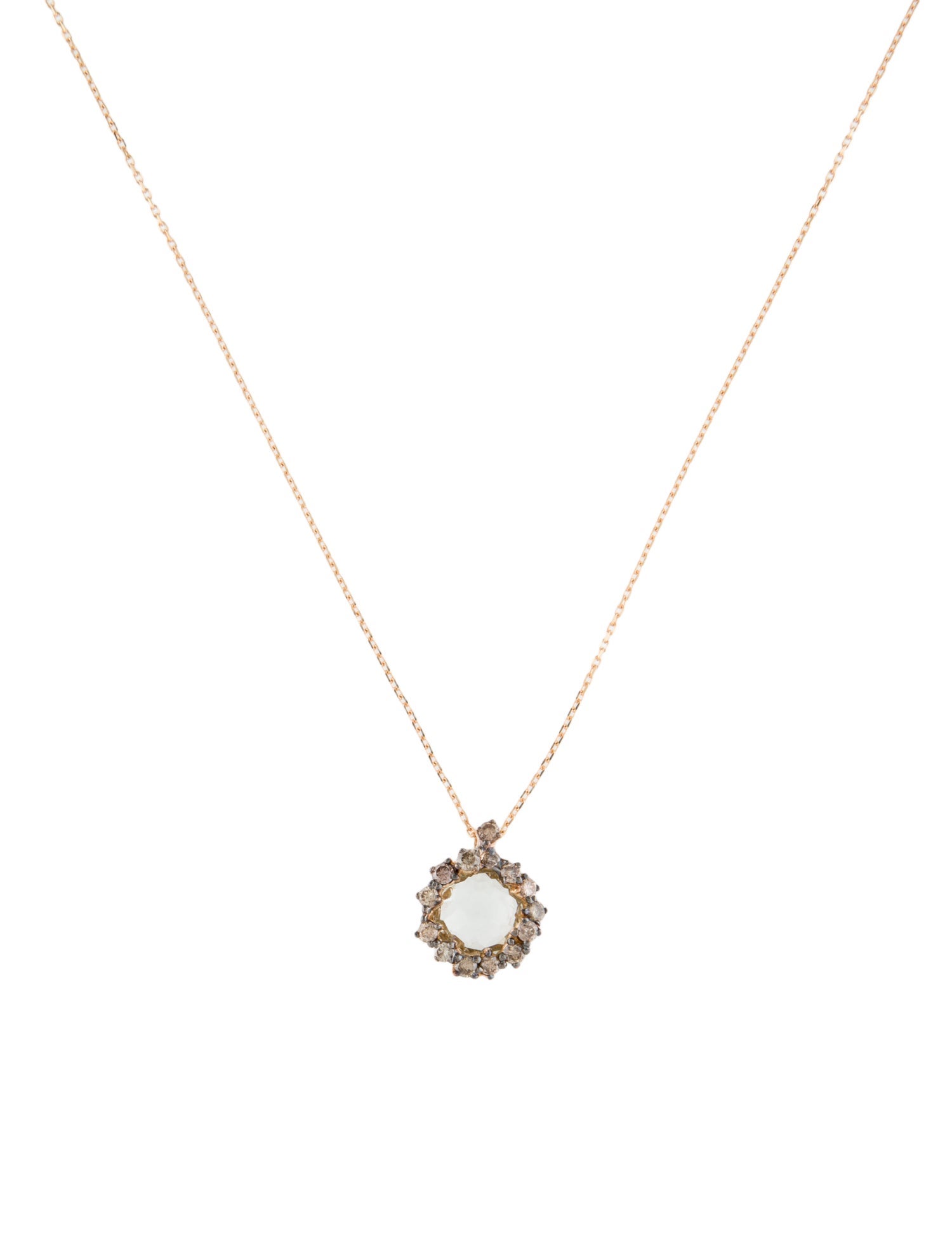 Suzanne Kalan 18K Prasiolite & Diamond Pendant Necklace