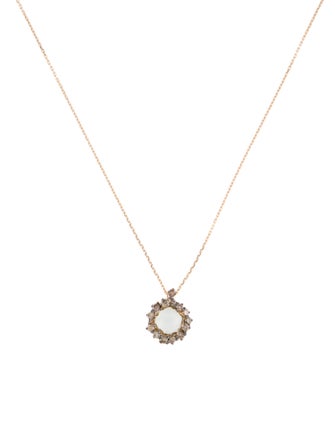 Suzanne Kalan 18K Prasiolite & Diamond Pendant Necklace