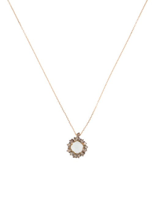 Suzanne Kalan 18K Prasiolite & Diamond Pendant Necklace