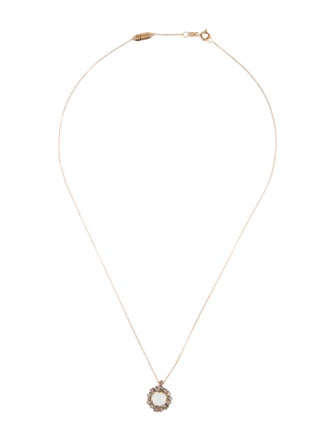 Suzanne Kalan 18K Prasiolite & Diamond Pendant Necklace
