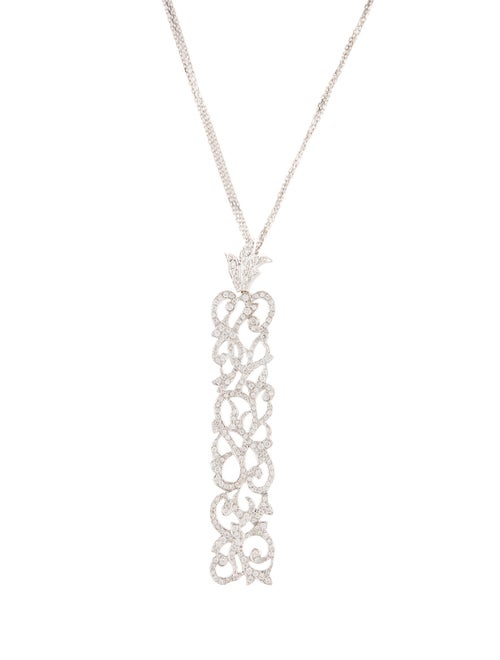 Suzanne Kalan 18K 1.26ctw Diamond Long Rectangle Pendant Necklace