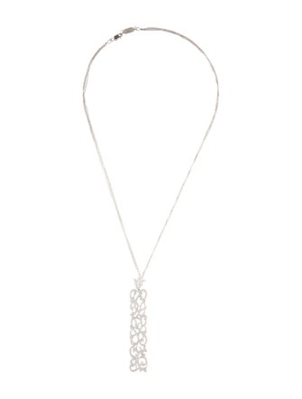 Suzanne Kalan 18K 1.26ctw Diamond Long Rectangle Pendant Necklace