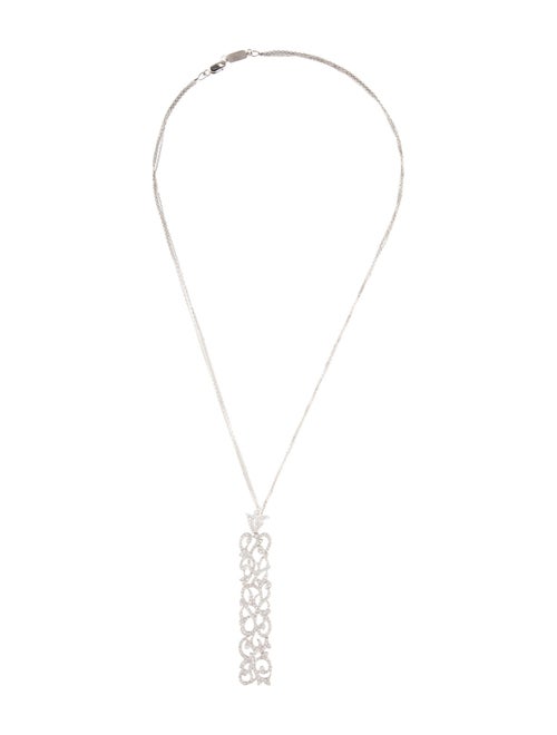 Suzanne Kalan 18K 1.26ctw Diamond Long Rectangle Pendant Necklace