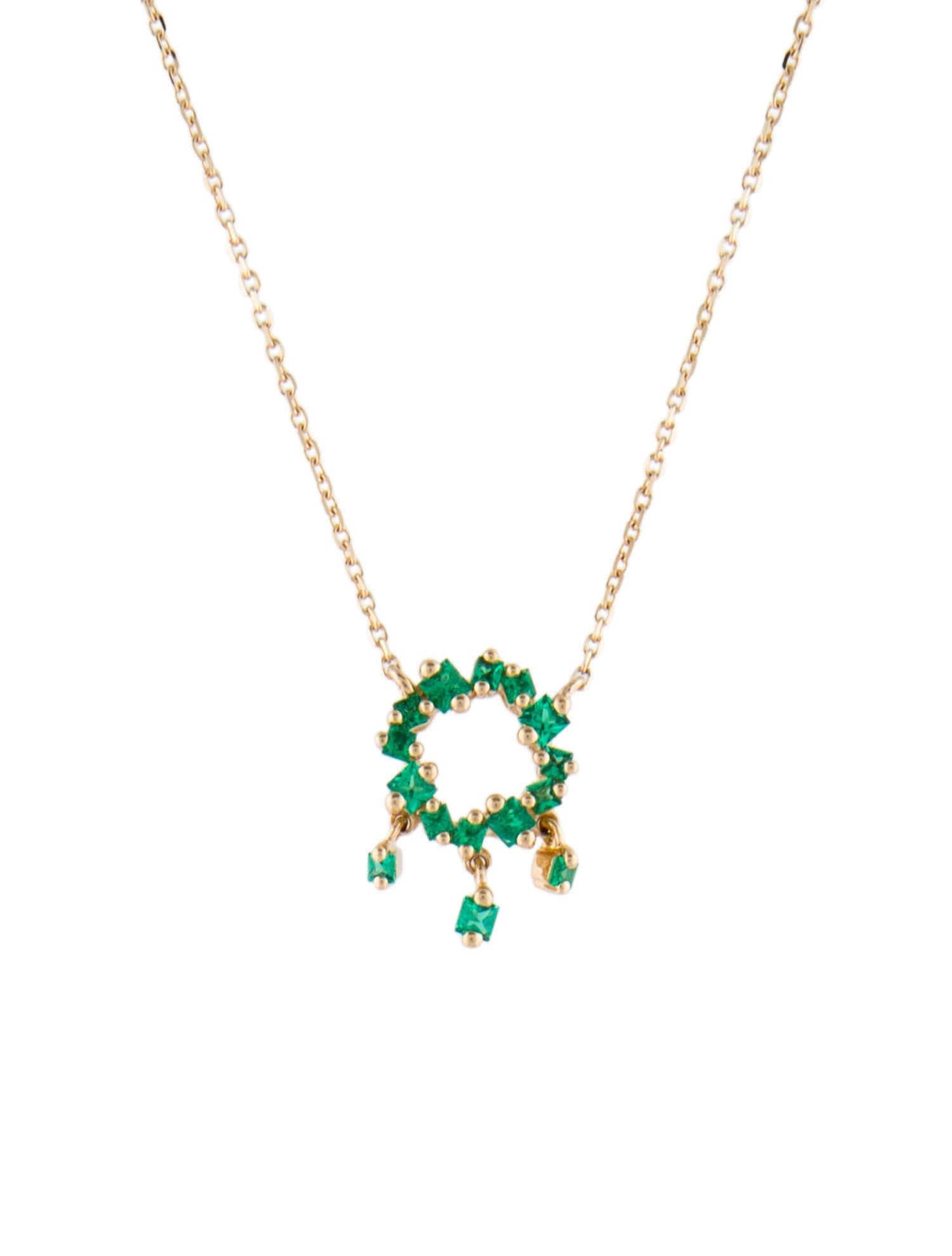 Suzanne Kalan 18K Emerald Cascade Pendant Necklace