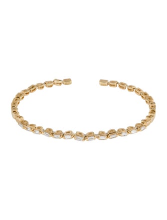 Suzanne Kalan 18K Diamond Bold Thin Cuff bracelet