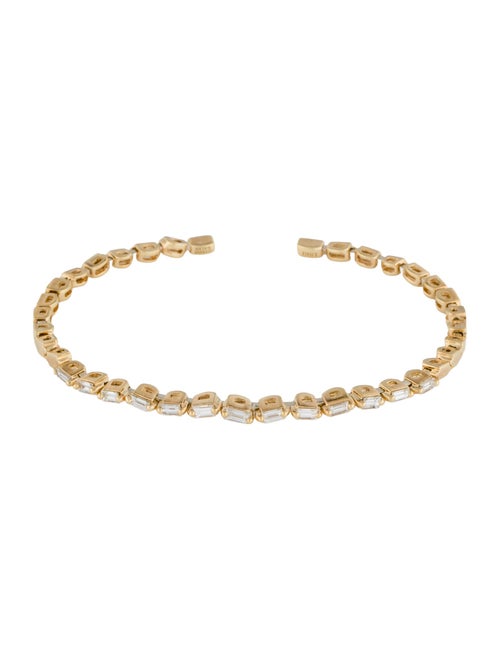 Suzanne Kalan 18K Diamond Bold Thin Cuff bracelet
