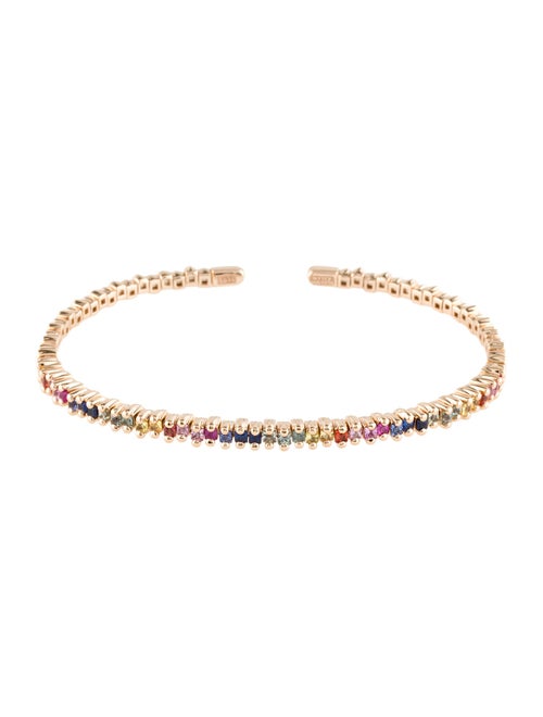 Suzanne Kalan 18K 1.15ctw Sapphire Mini Rainbow Cuff Bracelet