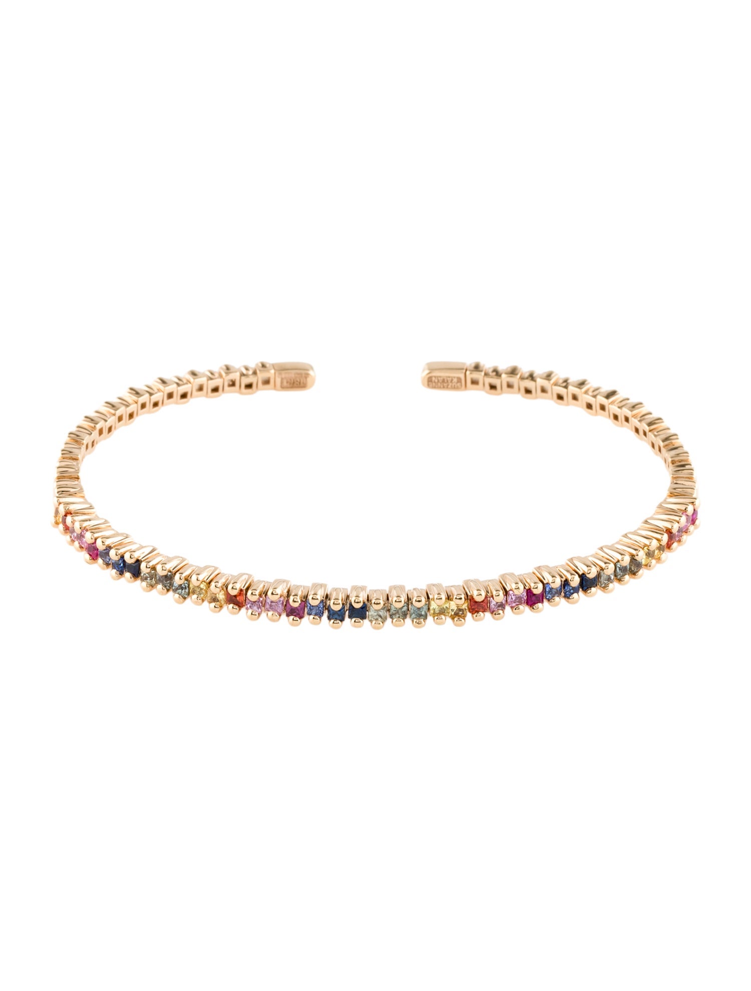 Suzanne Kalan 18K 1.15ctw Sapphire Mini Rainbow Cuff Bracelet
