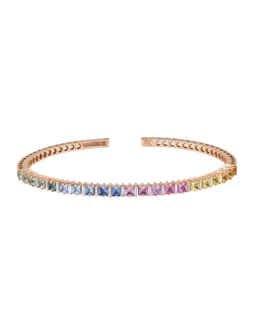 Suzanne Kalan 18K Rainbow Sapphire & Diamond Cuff
