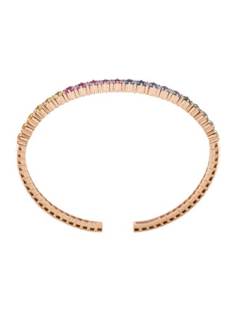 Suzanne Kalan 18K Rainbow Sapphire & Diamond Cuff
