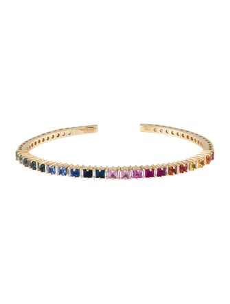 Suzanne Kalan 18K Sapphire, Ruby & Diamond Cuff