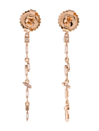 Suzanne Kalan 18K Diamond Thin Flexible Drop Earrings