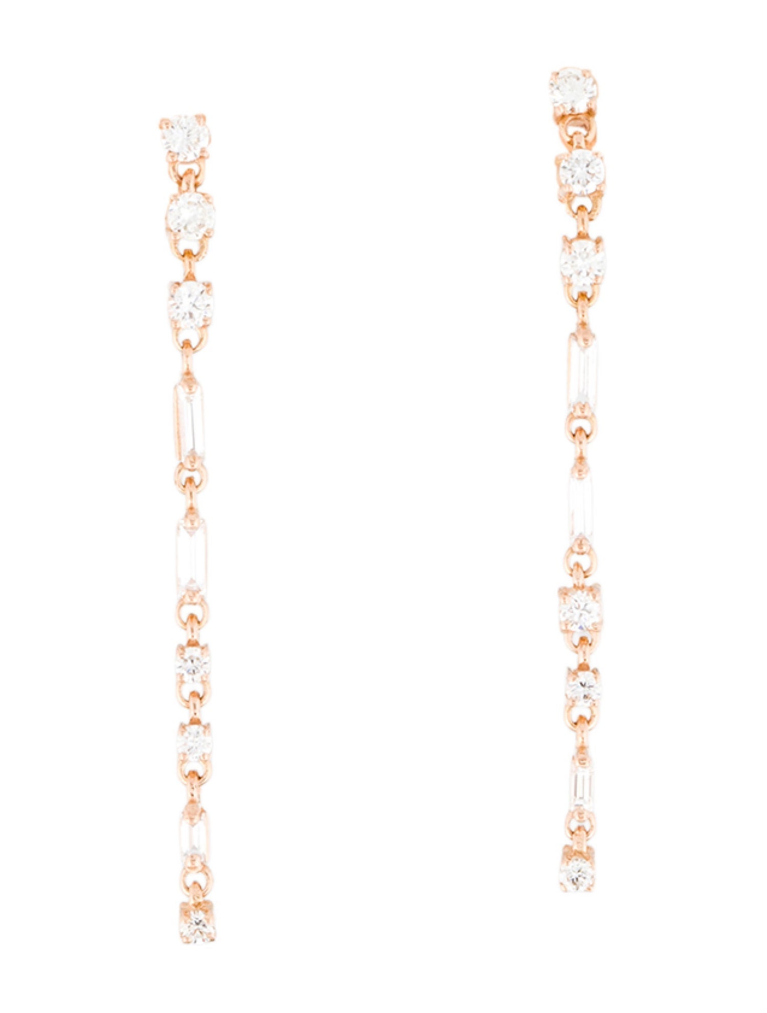 Suzanne Kalan 18K Diamond Thin Flexible Drop Earrings