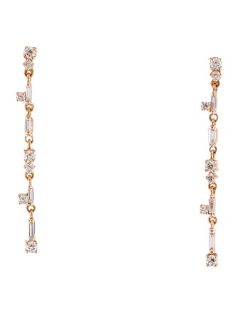 Suzanne Kalan 18K Diamond Thin Flexible Drop Earrings