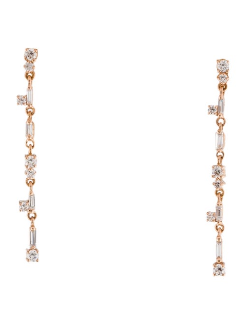 Suzanne Kalan 18K Diamond Thin Flexible Drop Earrings