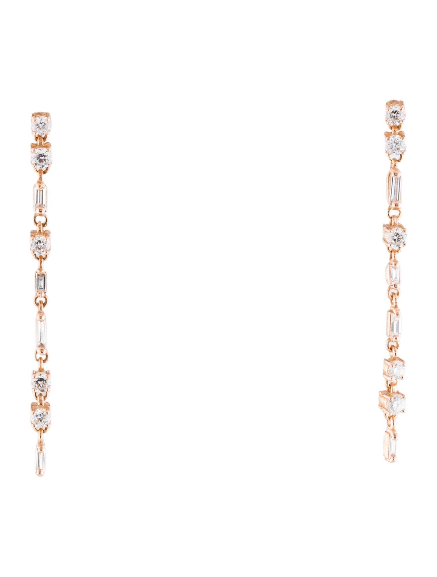 Suzanne Kalan 18K Diamond Thin Flexible Drop Earrings