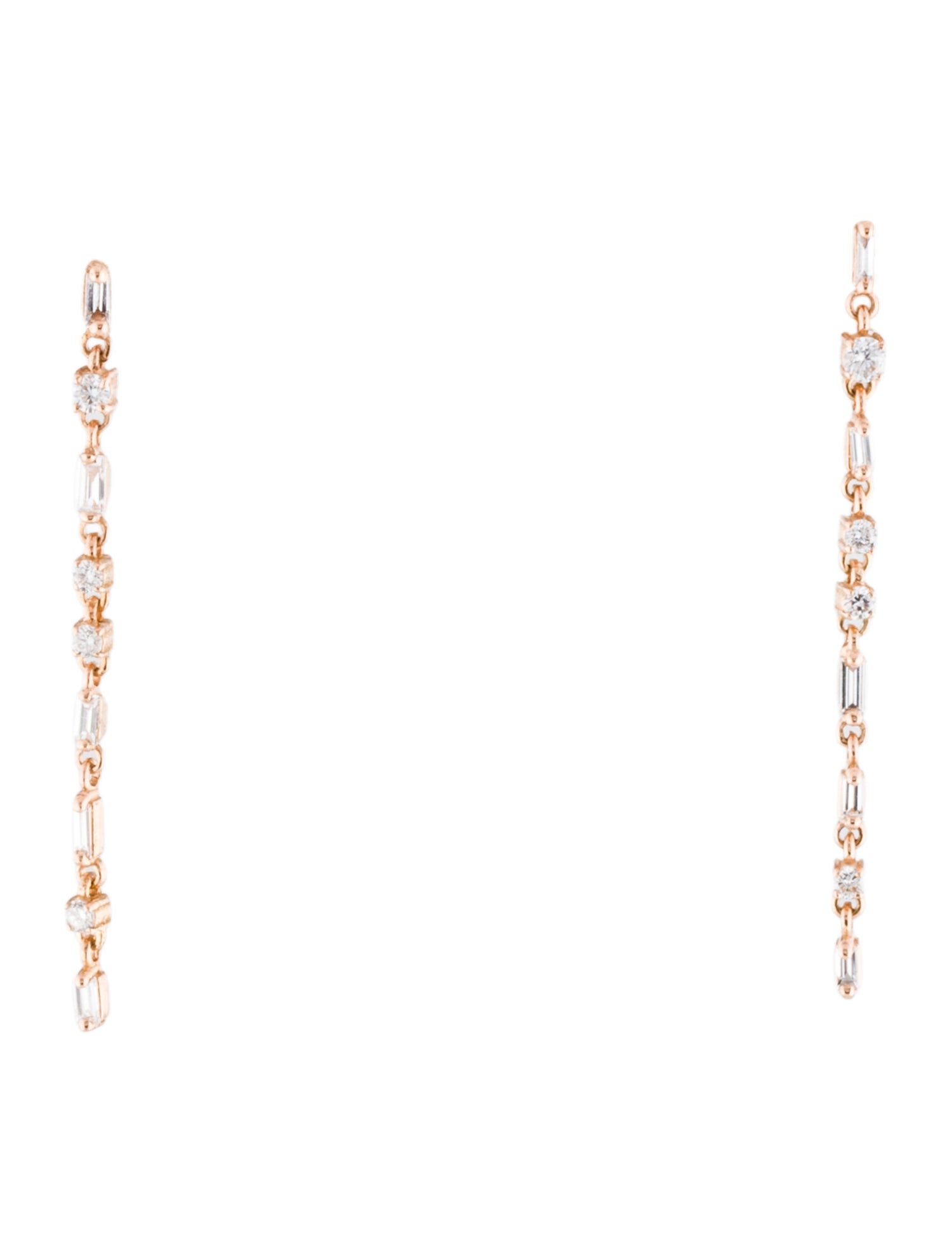 Suzanne Kalan 18K Diamond Thin Flexible Drop Earrings