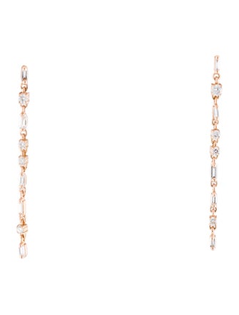 Suzanne Kalan 18K Diamond Thin Flexible Drop Earrings