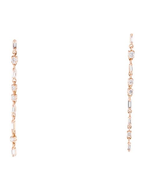 Suzanne Kalan 18K Diamond Thin Flexible Drop Earrings